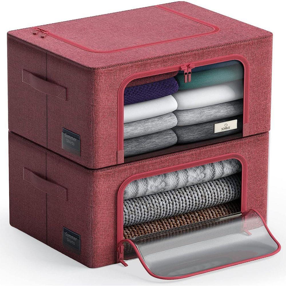 Sorbus Storage Bins, Organizers with Metal Frame, Handles, and Window ...