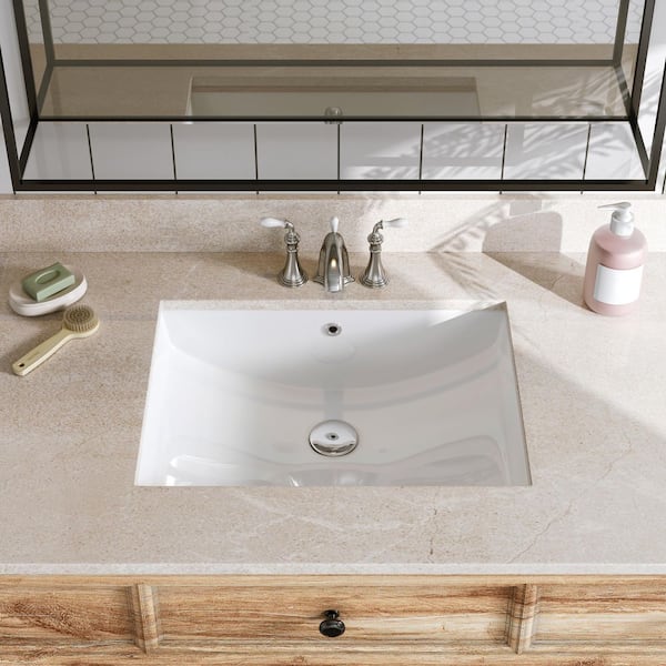 HOROW 21-5/8 in. Rectangular Glazed Ceramic Undermount