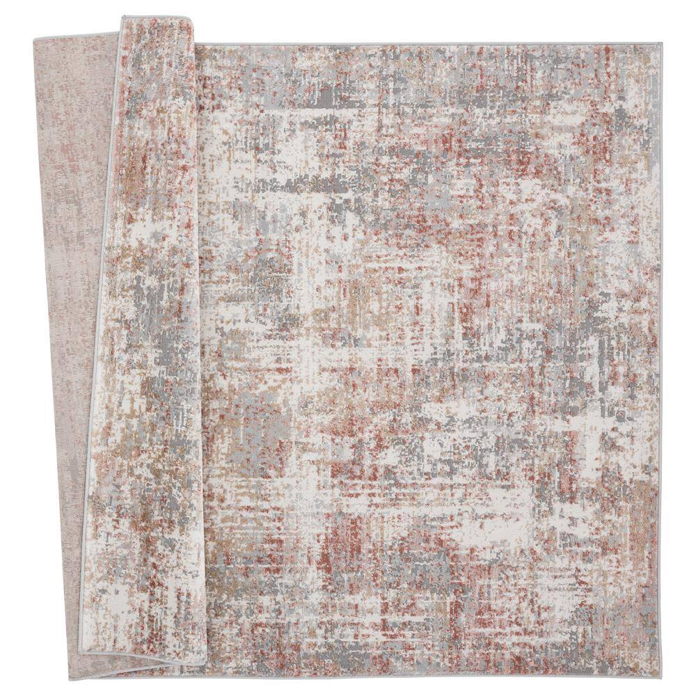 Elegance Rust Rectangle 5'3" x 7'2" Stain-Resistant Polyester Area Rug