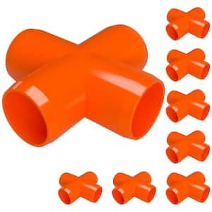 3/4 in. Furniture Grade PVC Cross in Orange (8-Pack)