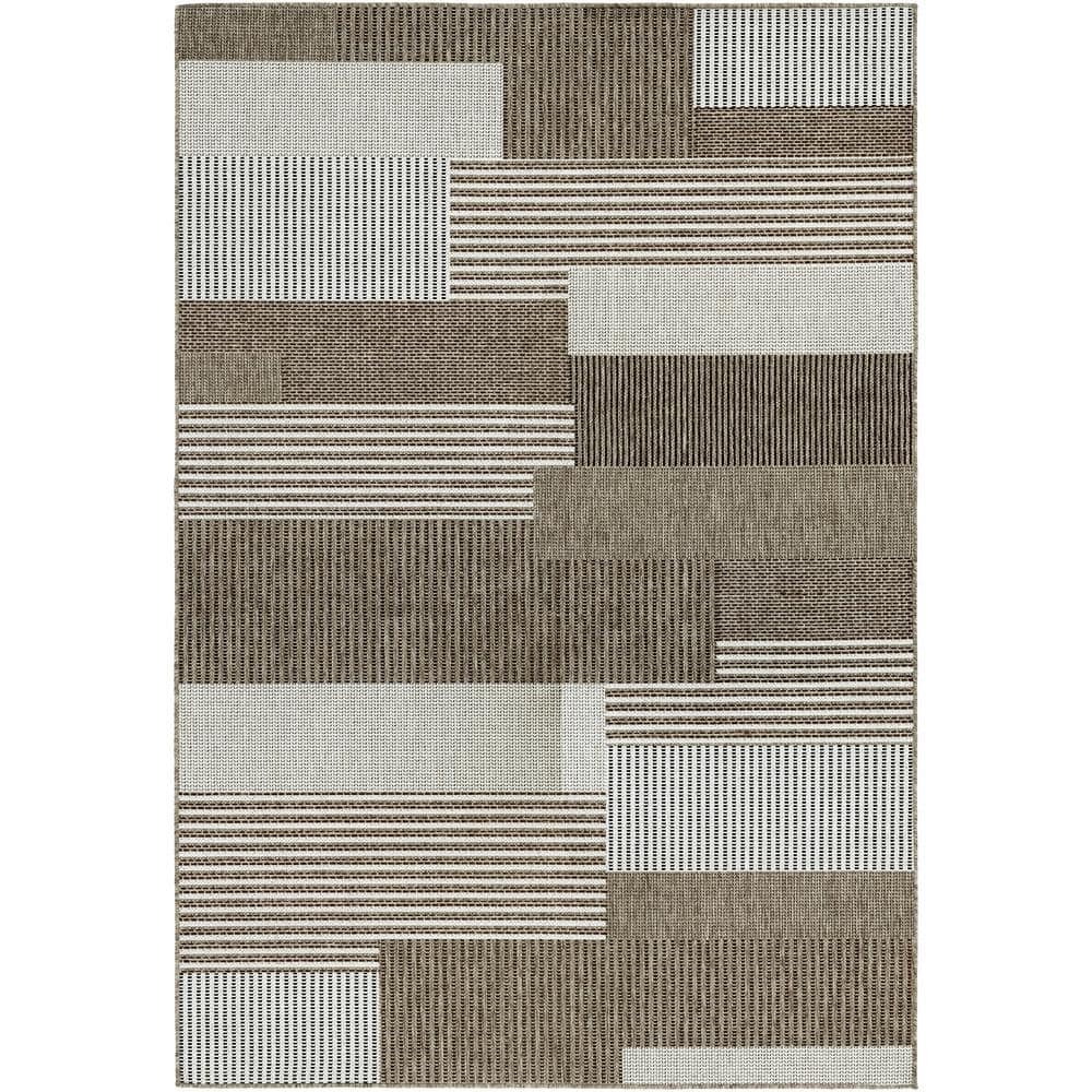 Couristan Monaco Starboard Grey-Sand 4 ft. x 5 ft. Indoor/Outdoor Area ...
