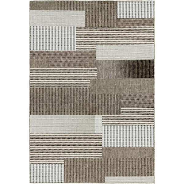 Couristan Monaco Starboard Grey-Sand 9 ft. x 13 ft. Indoor/Outdoor Area Rug