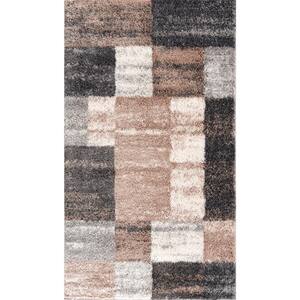 Retro Beige (7 ft. x 10 ft.) - 6 ft. 6 in. x 9 ft. 4 in. Modern Abstract Area Rug