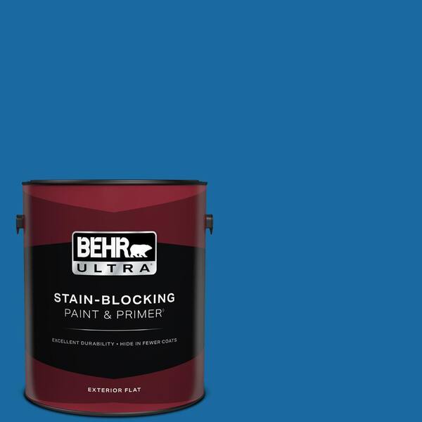 BEHR ULTRA 1 gal. #S-G-560 Jazz Blue Flat Exterior Paint & Primer