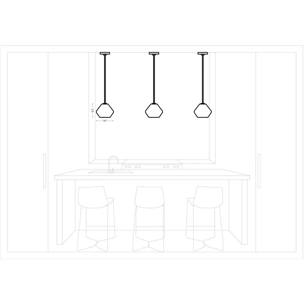 Jett Midnight Black Mini Pendant with Clear Glass Shade