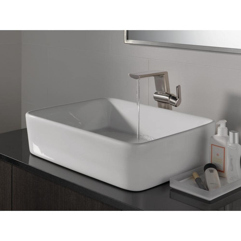 Modern Stainless Steel Single Hole Vessel Bathroom Faucet