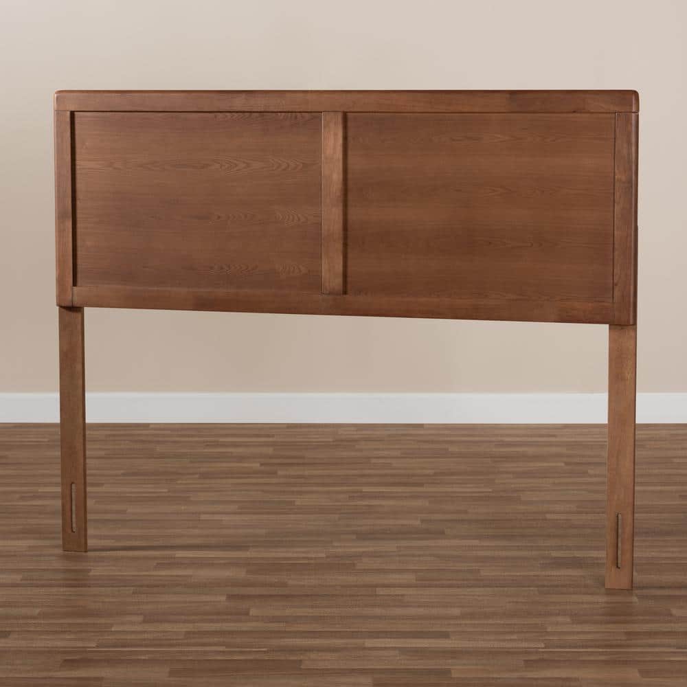 Walnut Brown Queen Size Wood Headboard