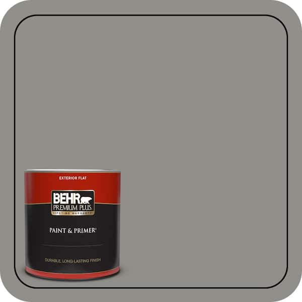 BEHR PREMIUM PLUS 1 qt. #HDC-AC-19 Grant Gray Flat Exterior Paint & Primer