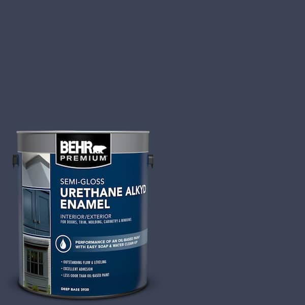 BEHR PREMIUM 1 gal. Home Decorators Collection #HDC-CL-26A Indigo Ink Urethane Alkyd Semi-Gloss Enamel Interior/Exterior Paint
