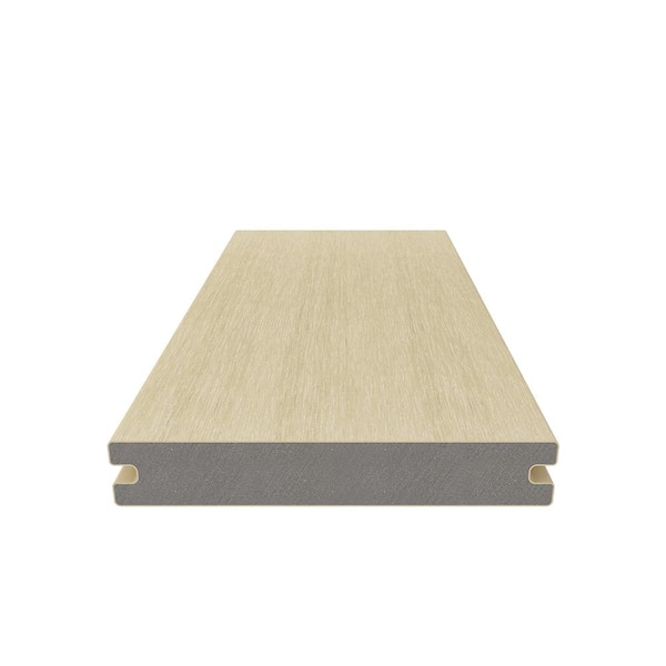 UltraShield Naturale Magellan 1 in. x 6 in. x 1 ft. Japanese Cedar Solid with Groove Composite Decking Board Sample
