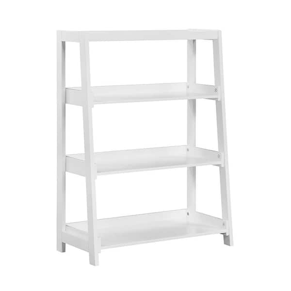 Lazzara Eliza 54 in. Tall White Wood 4 Fixed Shelves Bookcase