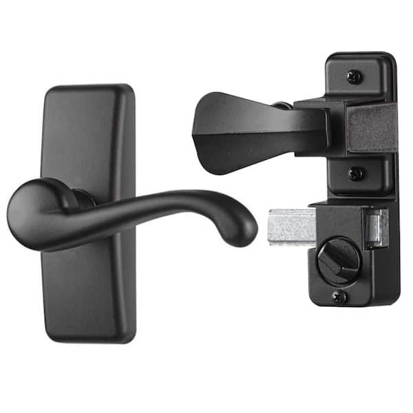 IDEAL SECURITY Matte Black Painted Zinc Storm and Screen Door Lever Handle Set with Deadbolt