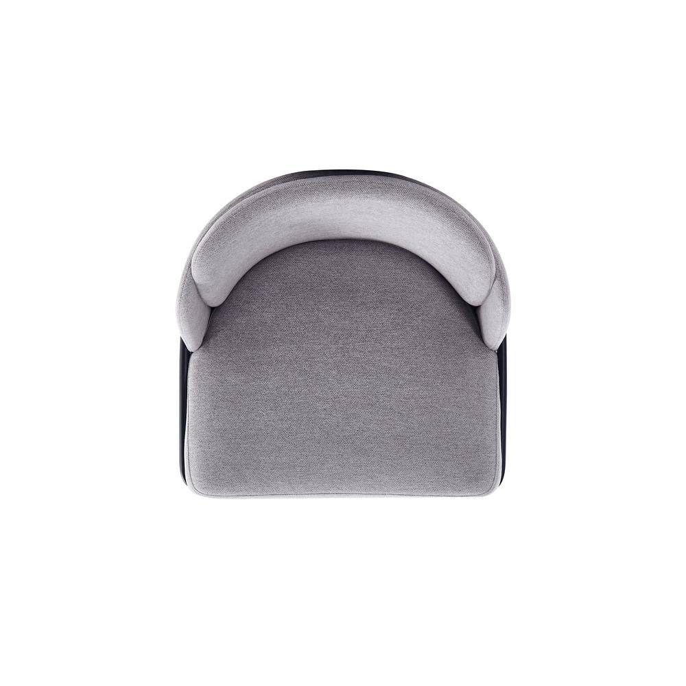 High Gray Upholstered Metal Side Chair