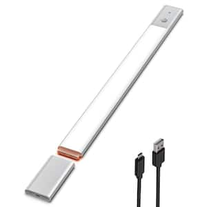 1.65  in. Wireless USB Charging White Integrated LED Battery Operated Under Cabinet Light-1 Pack