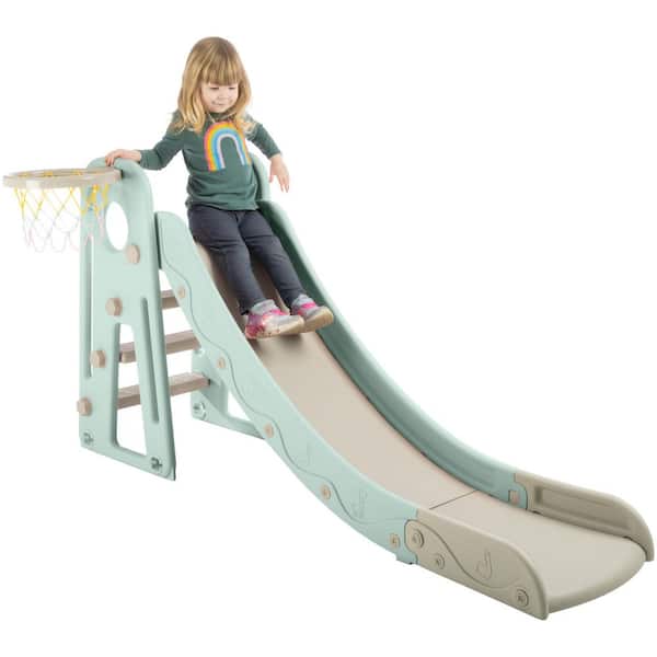Toddler Slide with Basketball Hoop, Blue