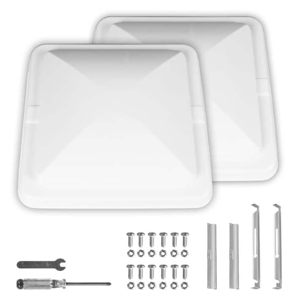 14 in x 14 in x 3.25 in White RV Roof Vent Covers Replacement Lids for Trailer Camper Motorhome 2 Pack