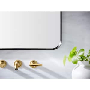 Purist 1.2 GPM Widespread Wall Mount Bathroom Sink Faucet Trim with Lever Handles in Vibrant Titanium