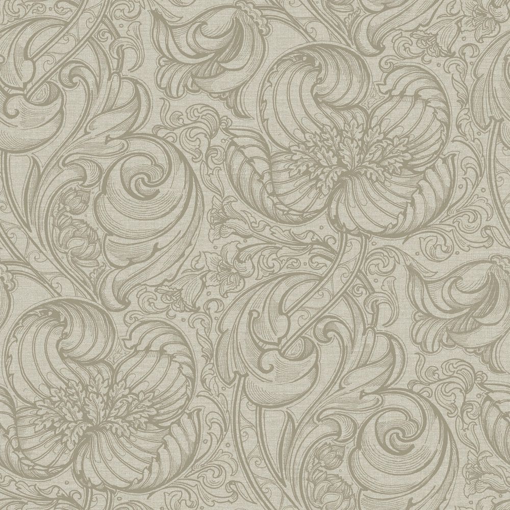 Llewelyn-Bowen Off The Wall Beige Floral Down the Dilly Matte Finish Non-Pa
