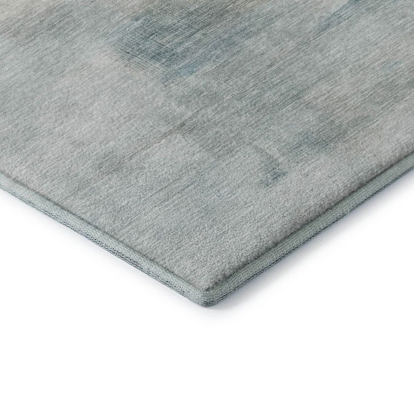 Mayfield Premium Machine Washable Abstract AMF2044 Sky 2 ft. x 7 ft. Runner Rug