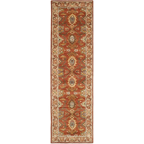 SAFAVIEH Heritage Rust/Beige 2 ft. x 10 ft. Border Runner Rug