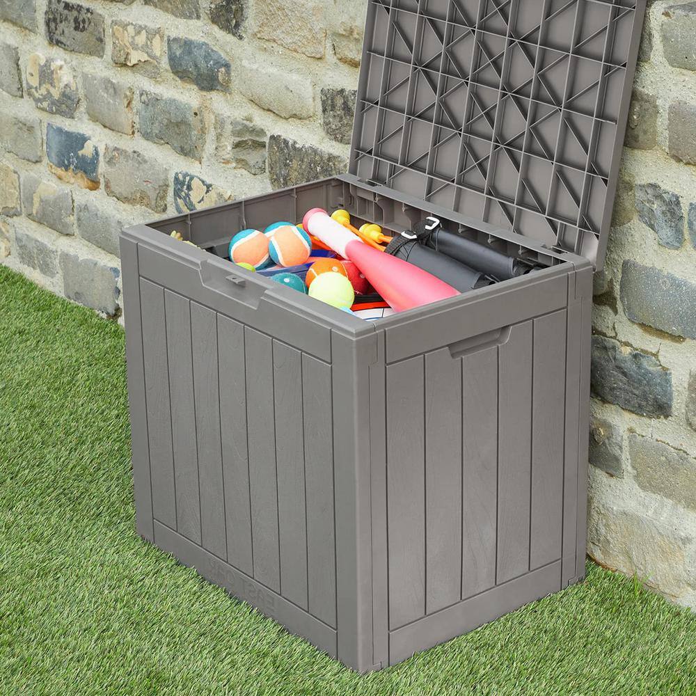 Gray Resin Lockable 31 Gallon Outdoor Deck Box