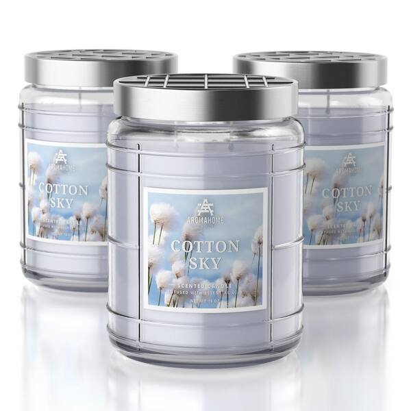 AROMAHOME BY SLATKIN & CO 18 oz. Cotton Sky Scented Candle Jar (3-Pack)