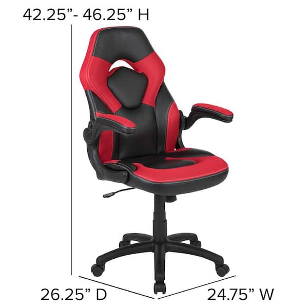 Carnegy Avenue Red/Black X10 High-Back Leather Soft Gaming Chair