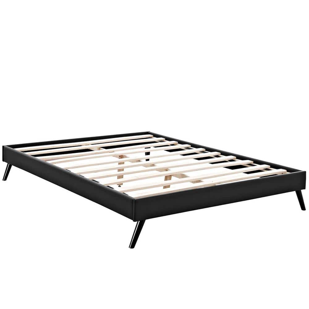Loryn Black Faux Leather Queen Bed Frame with Round Splayed Legs price history on PriceWatchPro