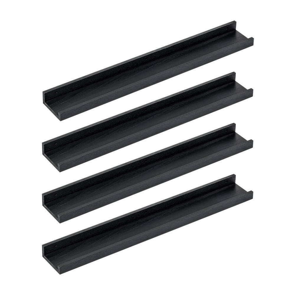 36 in. W x 5.12 in. D Black Decorative Wall Shelf