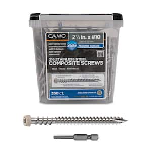 #10 x 2-1/2 in. 316 Stainless Steel Sand Color Star Drive Flat Undercut Composite Deck Screws (350-Count)