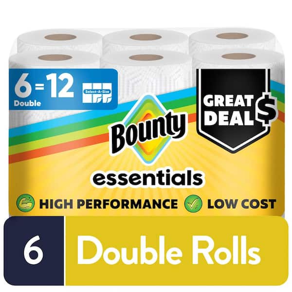 Essentials Select-A-Size White Paper Towel Roll (6 Double Rolls)
