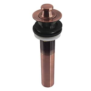 Fauceture 17-Gauge Lift and Turn Bathroom Sink Drain in Antique Copper with Overflow