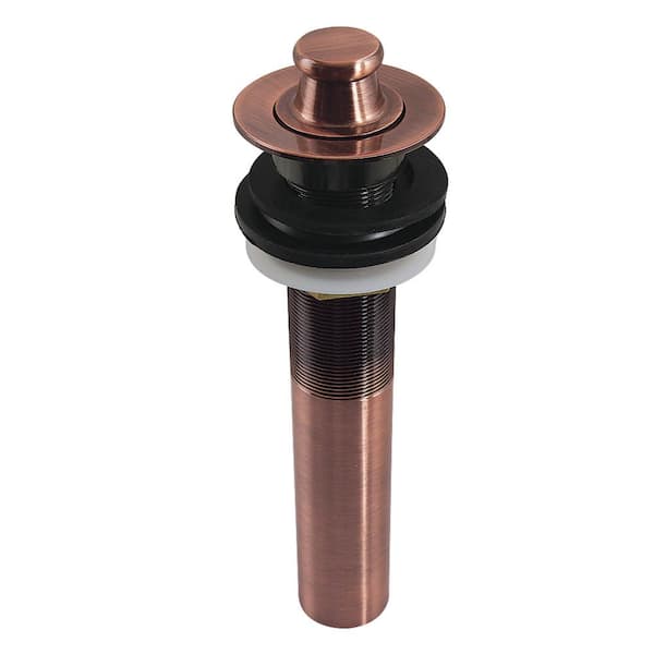Kingston Brass Fauceture 17-Gauge Lift and Turn Bathroom Sink Drain in Antique Copper with Overflow