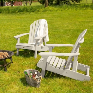 Hamilton Whitewash Folding and Reclining Plastic Adirondack Chair (2-Pack)