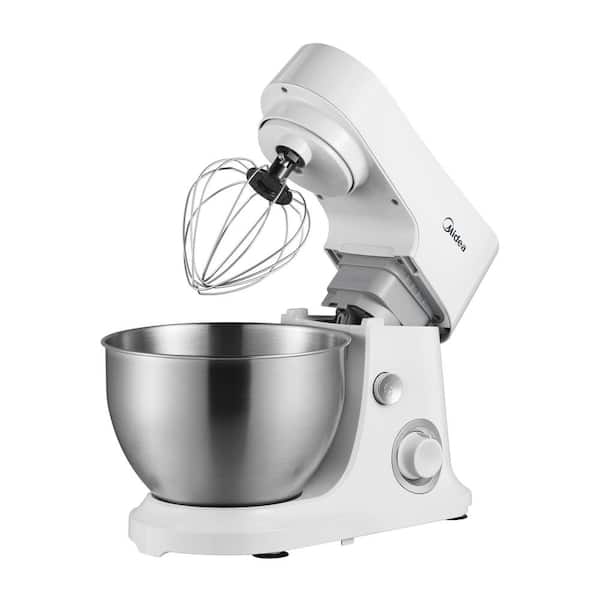 Midea 5 qt 6-Speed Stainless Steel Stand Mixer with Tilt-Head in