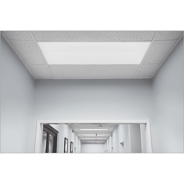 2 ft. x 2 ft. White Edge-Lit 52-Watt 6500K Integrated LED Troffer Flat Panel Flushmount 2 ft. x 2 ft. White Edge-Lit 52-Watt 6500K Integrated LED Troffer Flat Panel Flushmount
