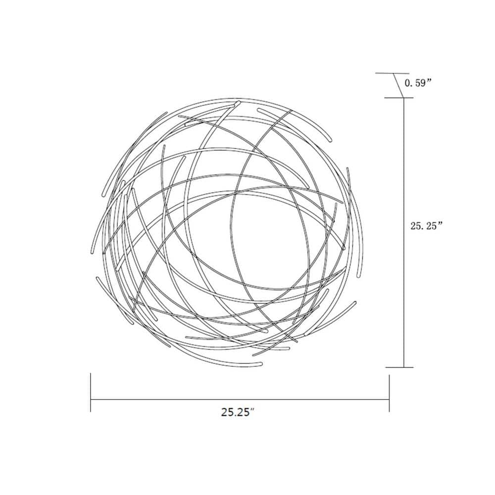 Silver Iron Abstract Swirl Round Wall Sculpture