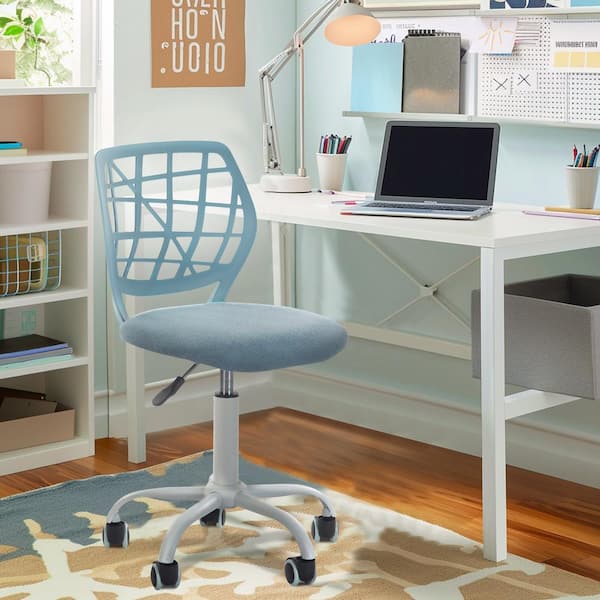 Homy Casa Car Mesh Ergonomic Swivel Task Chair in Curio Blue with Adjustable Height and Breathable Back Support for Teens