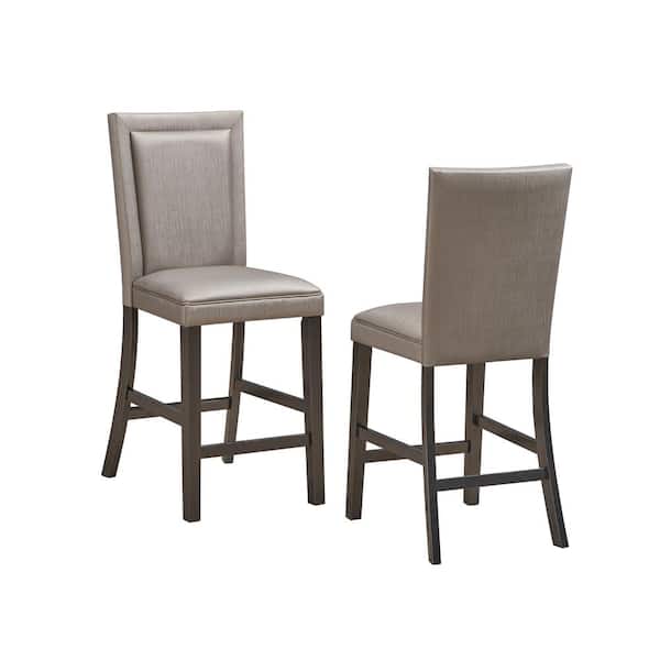 Signature Home SignatureHome Capron Steel/Grey Finish Upholstered Counter Height Chair Set of 2. Dimension - (22Lx18Wx43H)