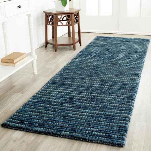 Bohemian Dark Blue/Multi 3 ft. x 12 ft. Striped Runner Rug