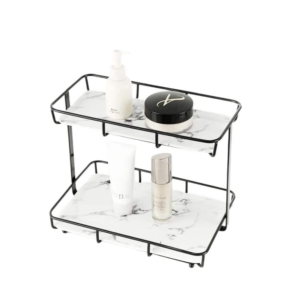 Stainless Steel Bathroom Organizer, Countertop Perfume Organizer, Cosmetics Storage Display Rack Vanity in Black price history on PriceWatchPro
