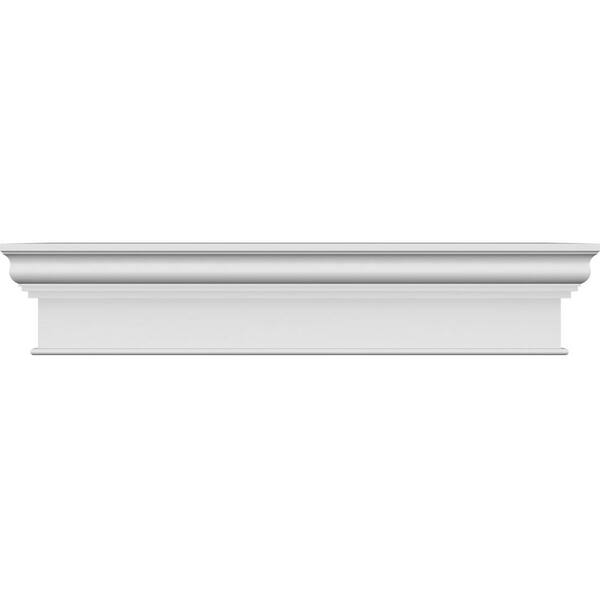 Ekena Millwork 1-1/4 in. x 56 in. x 12 in. Polyurethane Crosshead Moulding