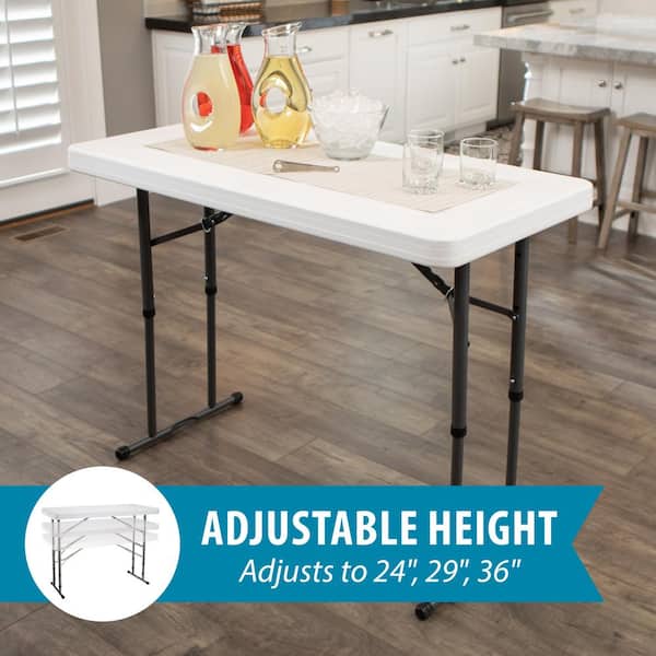  Lifetime 4-Foot Commercial Adjustable Folding Table, Black :  Home & Kitchen