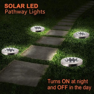 Solar Stainless Steel Clear Integrated LED Path Light (4-Pack)
