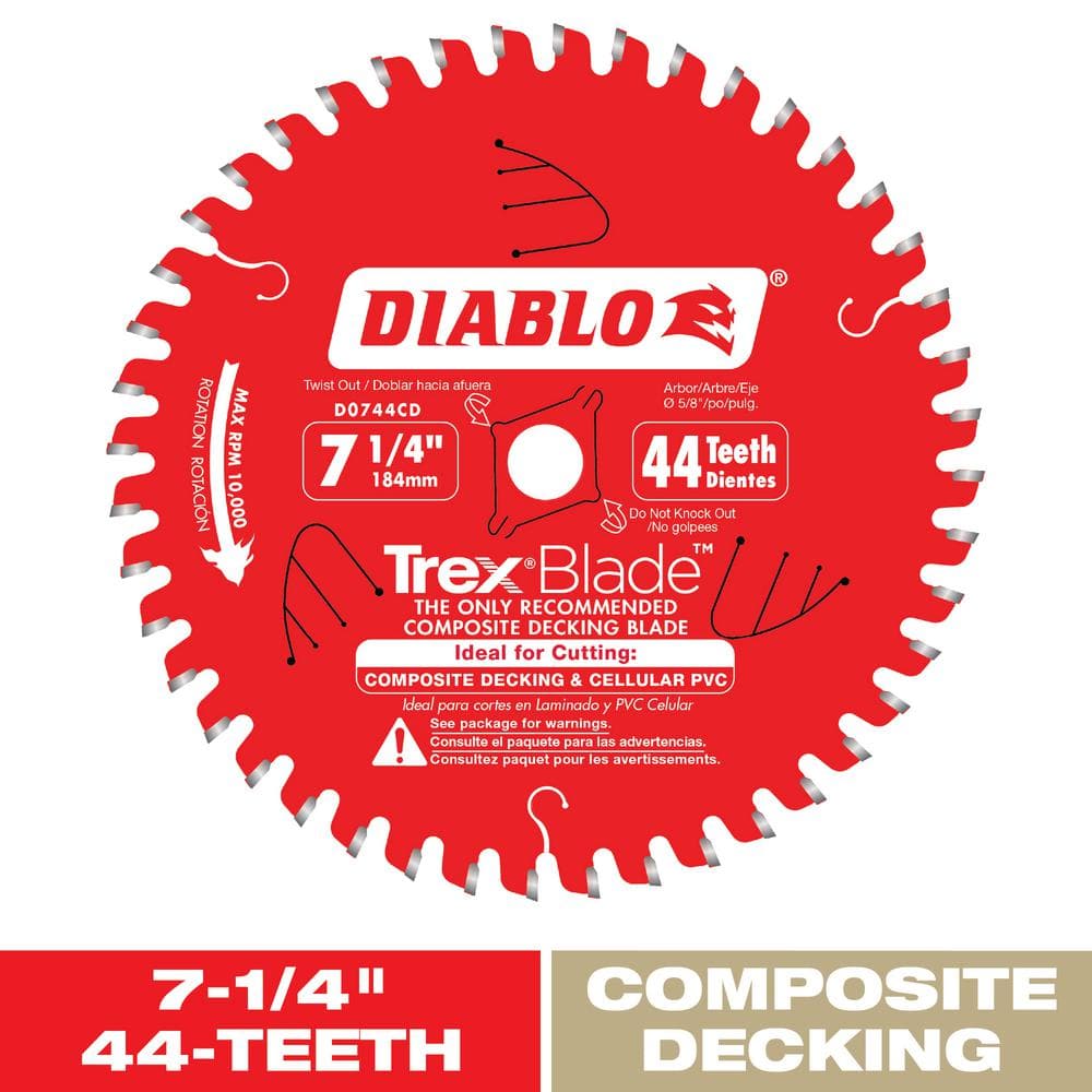 DIABLO 7-1/4in. x 44-Teeth TrexBlade Circular Saw Blade for Composites and Plastic