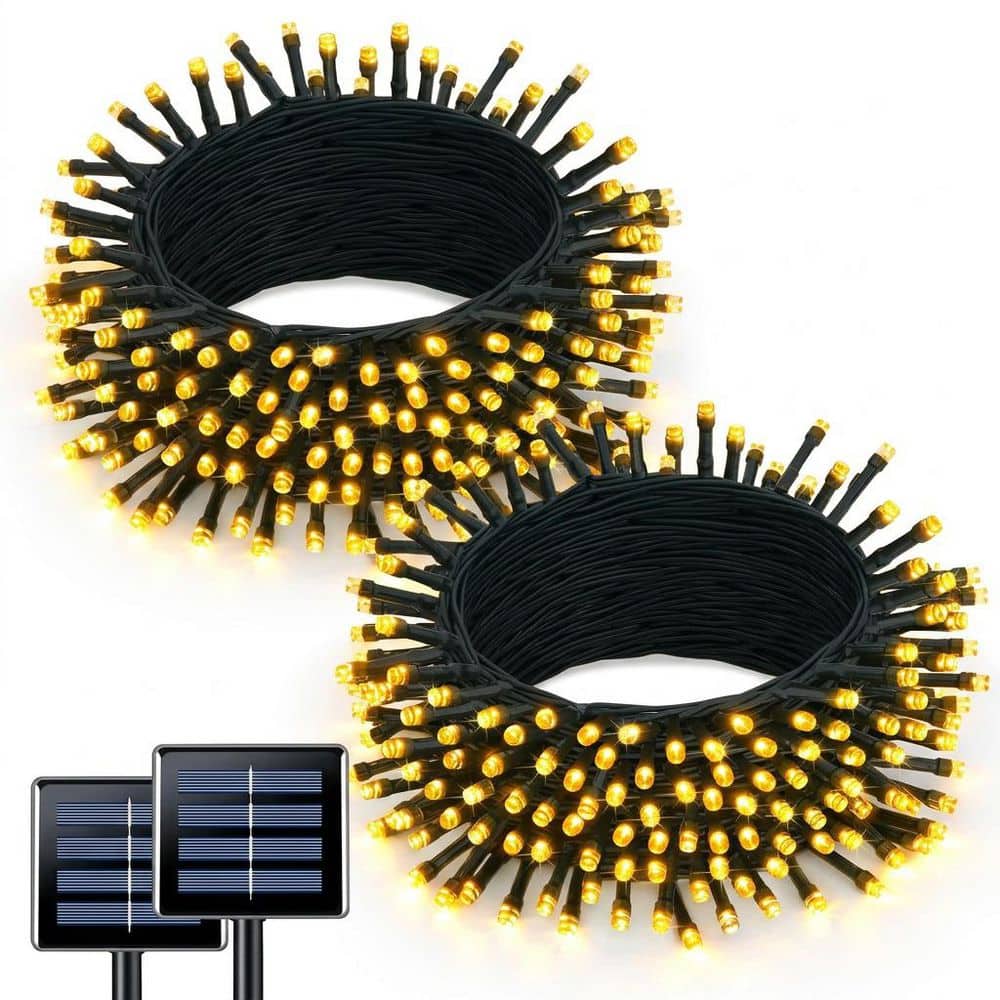 2 Pack 66FT Warm White Green Wire Solar Powered Outdoor Waterproof String Lights for Christmas Tree Garden Decor price history on PriceWatchPro
