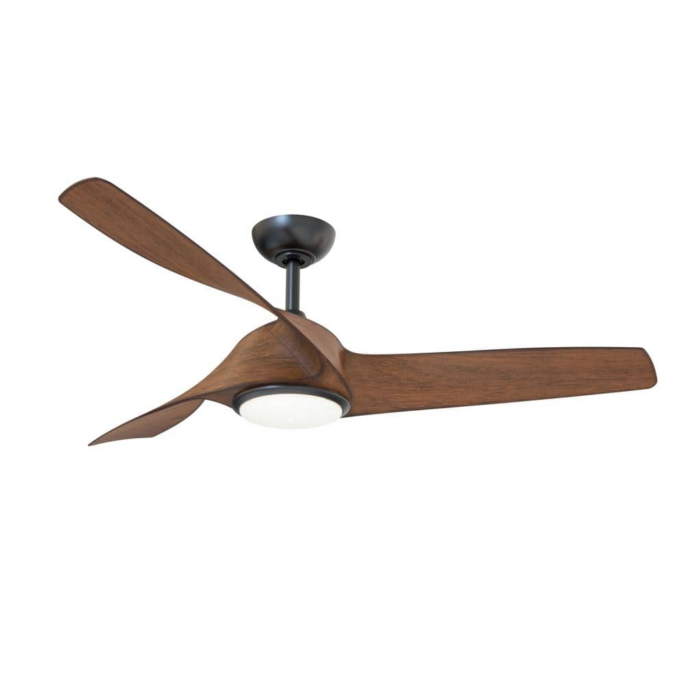 Breezism Alameda 56 in. Integrated LED Indoor Dark Brown Ceiling Fan with Remote