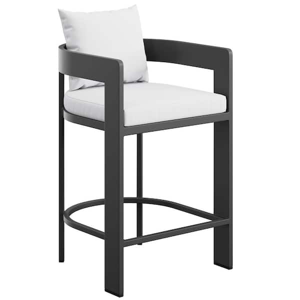 Tahoe Outdoor Aluminum Patio Counter Height Stool In White