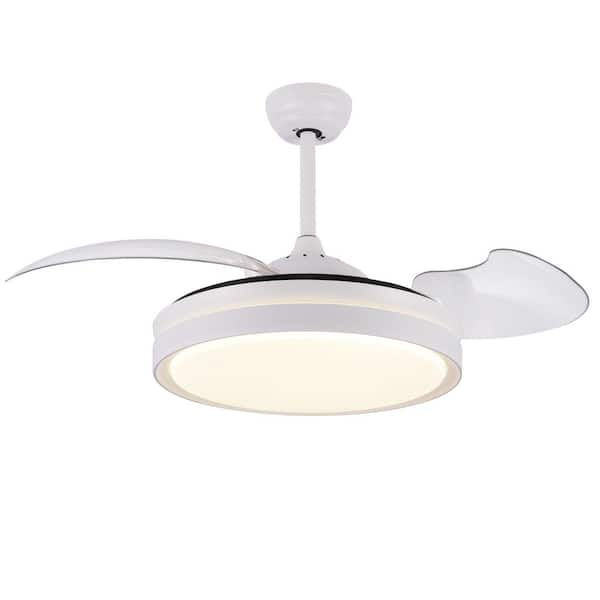 Oaks Aura Sheffield 36 in. LED Indoor White 3 Speed Classic