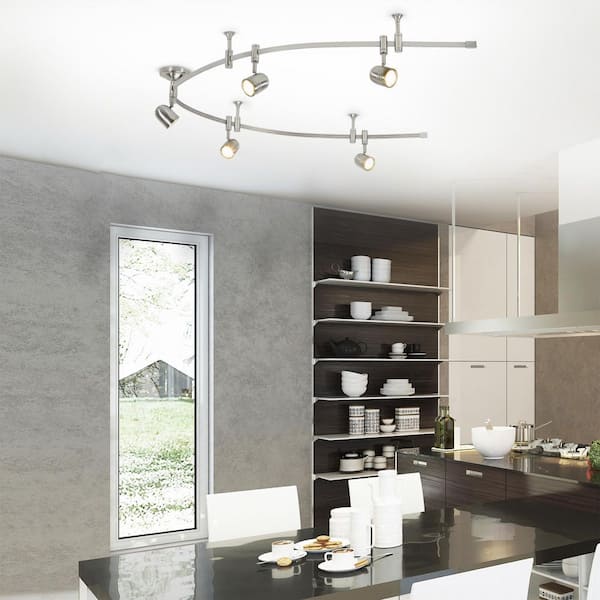 Cresswell 8 ft. Brushed Nickel 5-Light LED Flex Track